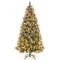 Costway 5FT/6.5FT/7.5FT Artificial Christmas Tree Hinged with 200/420/560/650 Warm LED Lights & 126/207/267/309 Red Berries
